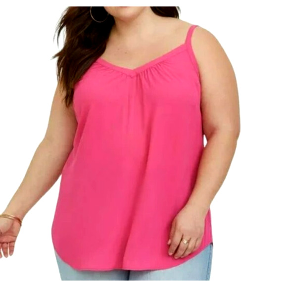 TORRID Size 4X Pink Chiffon Swing Cami Tank Top Adjustable‎ Straps Lightweight - Picture 1 of 8